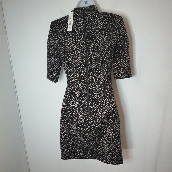 NWT ALICE + OLIVIA INKA METALLIC MOCKNECK MINI DRESS 0 - Picture 5 of 9